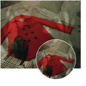 Preowned Burberry Red Coat